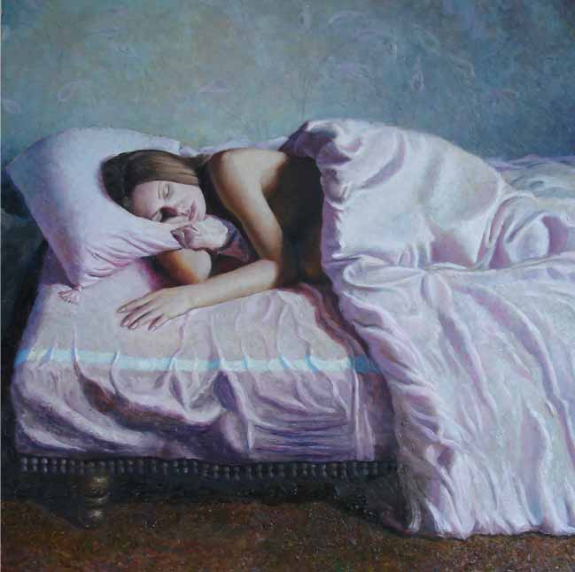 Дочь притворилась спящей. Сон в живописи. Спящие люди живопись. Спящие на картинах художников.